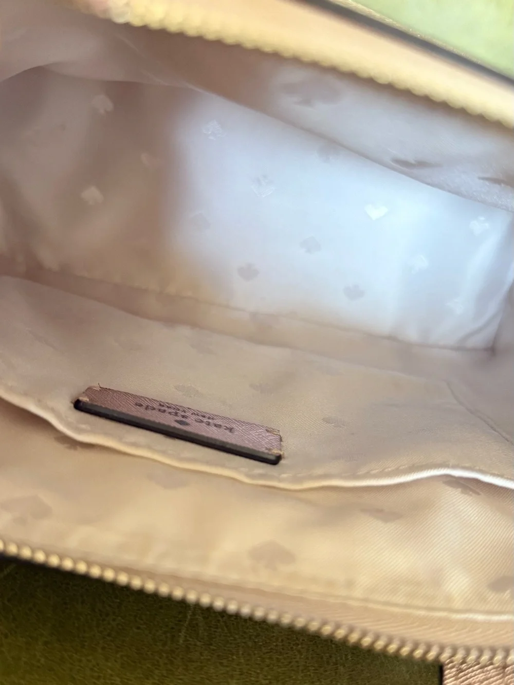 kate spade Rose Gold Blush Pink Glitter Shimmy Satchel Crossbody Purse